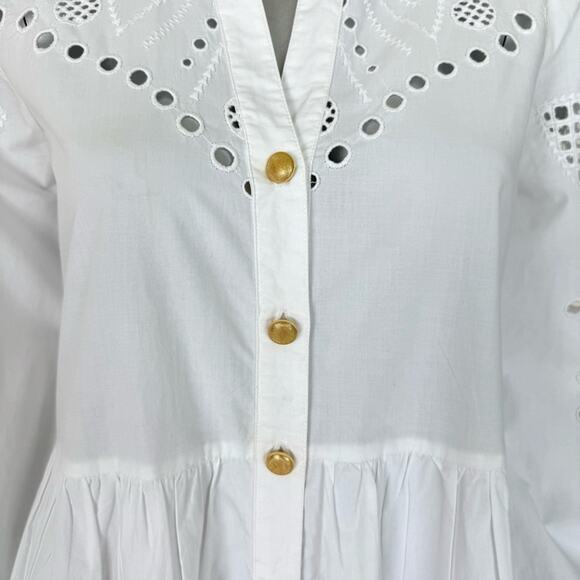 Veronica Beard women white cotton layette dress size 4US - Picture 3 of 12